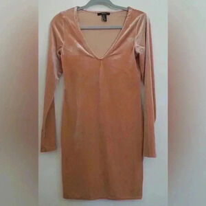 A Velvet Pink Tone Mini Dress